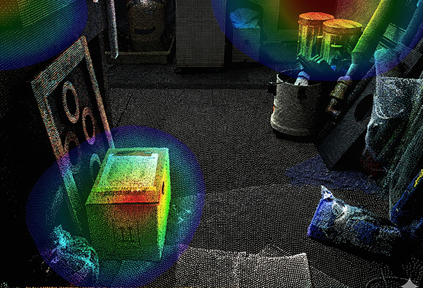 control panel displaying system status including number 10 dose reading 0.1 microgray and time 12.02.22 used in monitoring processes related to 12 hour intervals
